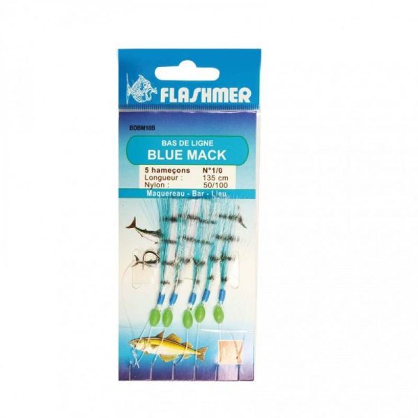BAS DE LIGNE "BLUE MACK" - 5 HAM N°1/0 - BLEU