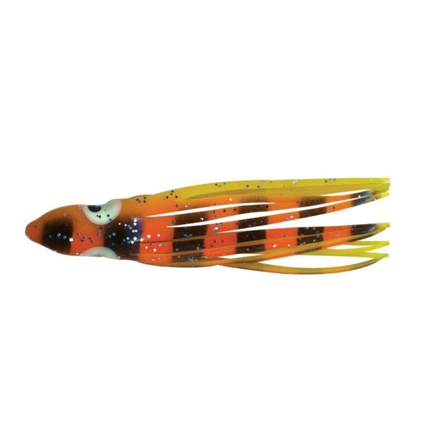5x OCTOPUS FLASHMER  6 cm - JAUNE/RAYE ROUGE (JRO)