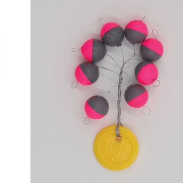 PERLES FLOTT RONDES GRIS/ROSE 10 MM