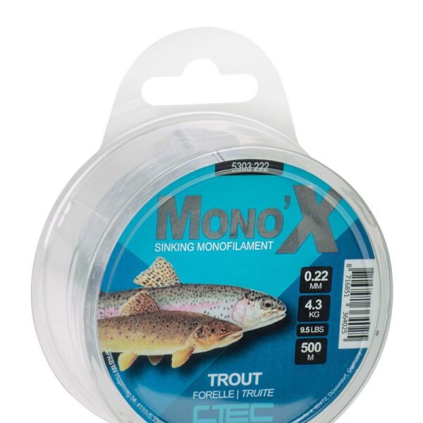 CTEC MONO X TROUT CLEAR 0.20MM 3.7KG 500 METRE