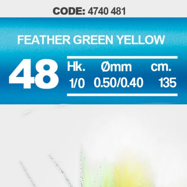SPRO 48 SALT RIG FEATHER GREEN YELLOW 2/0 3 HAMECON