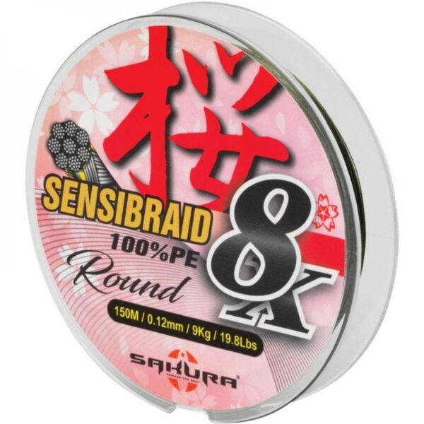 TRESSE SAKURA SENSIBRAID 8X 150M 0.18MM15KG VERT