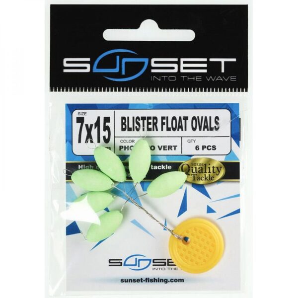 PERLES FLOTTANTES OVALES PHOSPHO VERT 7X15 SUNSET